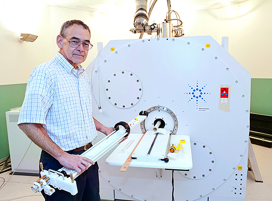 Richard Magin using an MRI machine