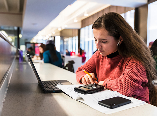 Student doing homework